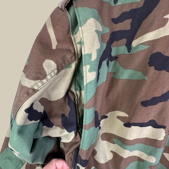 Vintage Military Coat, Cold Weather, Field Woodland Camouflage Pattern Sz L Reg - Picture 11 of 16